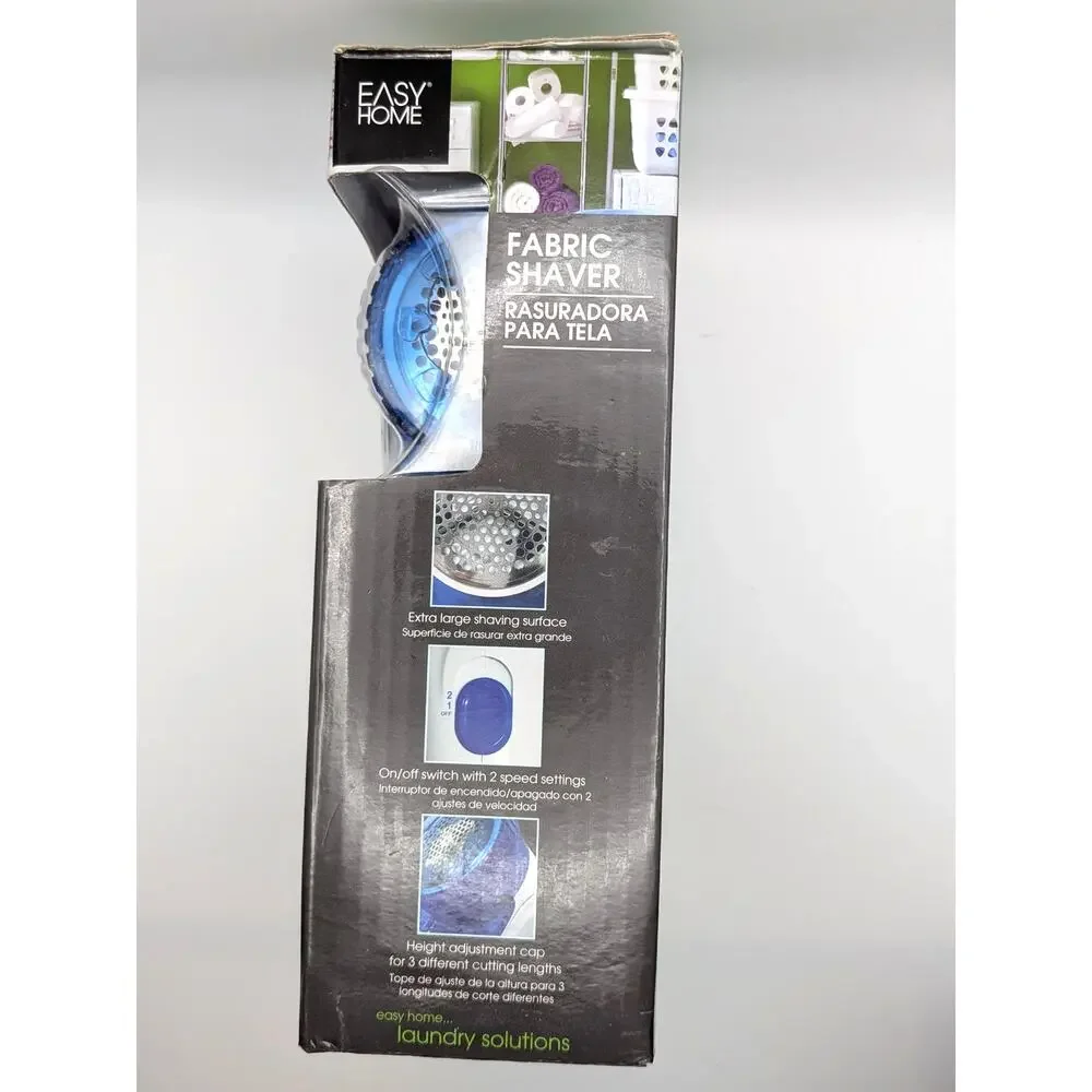 EASY HOME Fabric Shaver Lint Remover Blue White Adjustable Speeds NEW